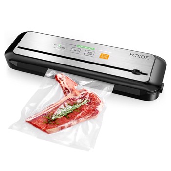 KOIOS Vacuum Sealer Machine, 86Kpa Automatic Food Sealer with Cutter, Pulse Function, Dry & Moist Modes, Compact Design, LED Indicator Lights, Silver