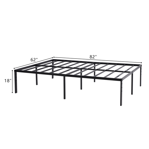 208.2*157.5*45.7cm Bed Height 18" Simple Basic Iron Bed Frame Iron Bed Black