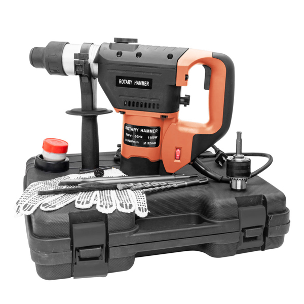 1-1/2" SDS Electric Hammer Drill Set 1100W 110V
