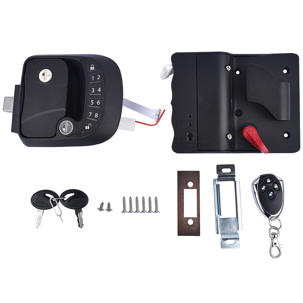 With Remote RV Keyless Entry Door Lock Latch Handle Knob Deadbolt Camper Trailer