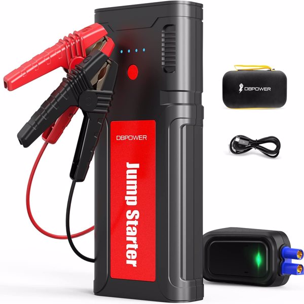 DBPOWER Jump Starter Battery Pack, 2750A Peak 76.96Wh, Portable Car Jump Starter (Up to 10L Gas/8L Diesel Engine) 12V Auto Battery Booster Pack with Smart Clamp Cables, Quick Charger 