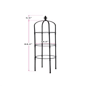 6.2ft Garden Obelisk Trellis,Lightweight Rustproof Plastic Coated Metal Tall Tower Trellis Stand,Black