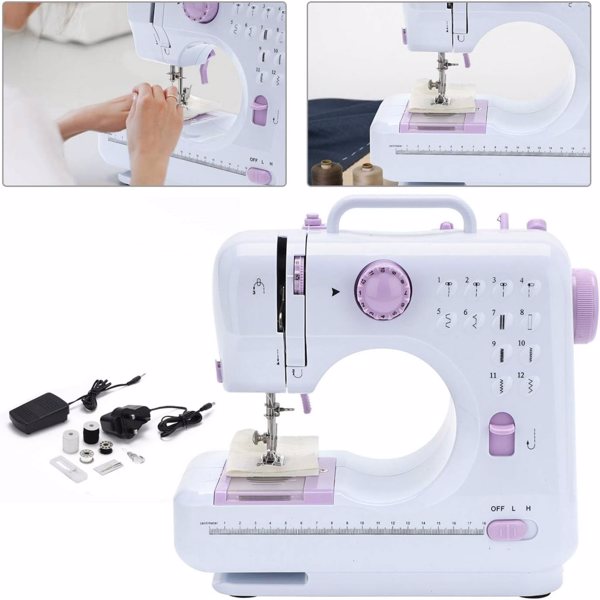 Free-Arm Crafting Mending Sewing Machine With 12 Built-in Stitched