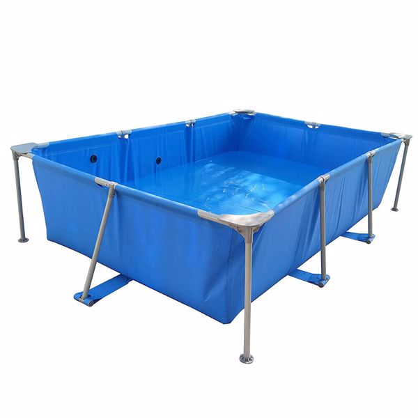 Metal Frame Rectangular Swimming Pool Portable Above Ground Easy Set Pool Family