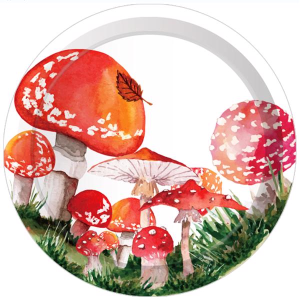 Red Watercolor Mushroom Paper Plates Party Supplie Plates and Napkins Birthday Disposable Tableware Set Party Dinnerware Serves 8 Guests for Plates, Napkins, Cups 68PCS