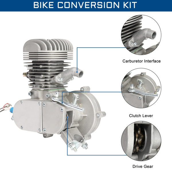 100cc 2.8kW 6000r/min Maximum Speed ​​50km/h Including Meter Bicycle Modification Parts Silver