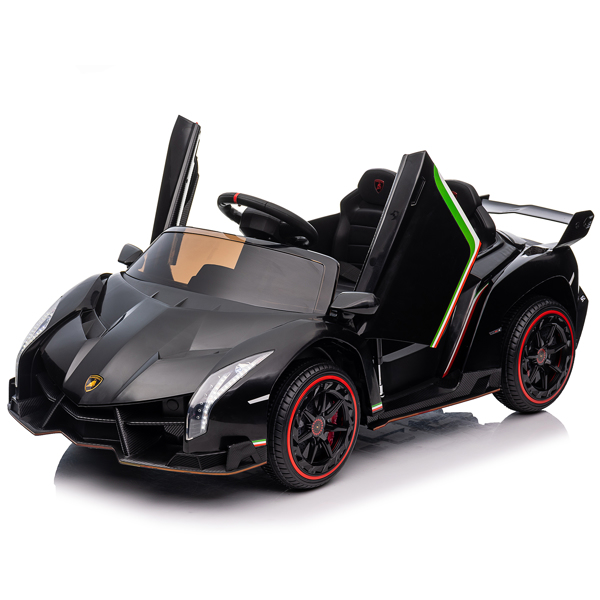 LEADZM Lamborghini Poison Small Dual Drive 12V 4.5AH with 2.4G Remote Control Sports Car Electric Car Black