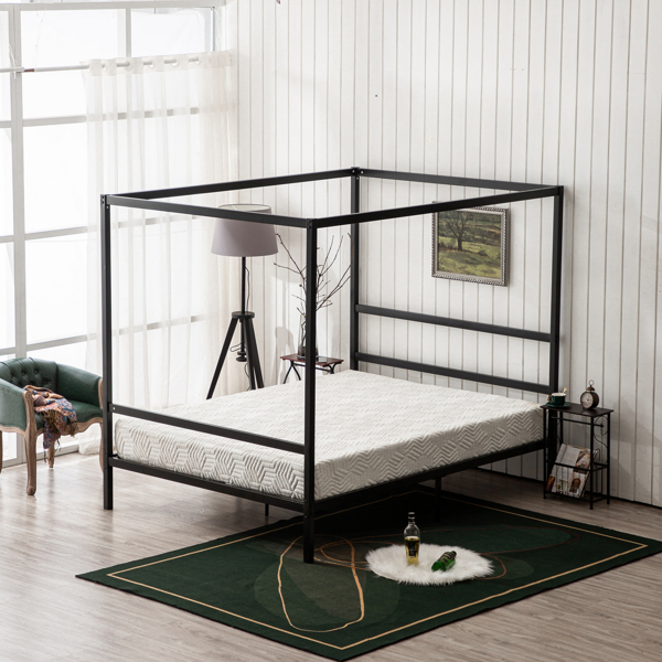 Mosquito Net Bed Simple Horizontal Bed Black Full