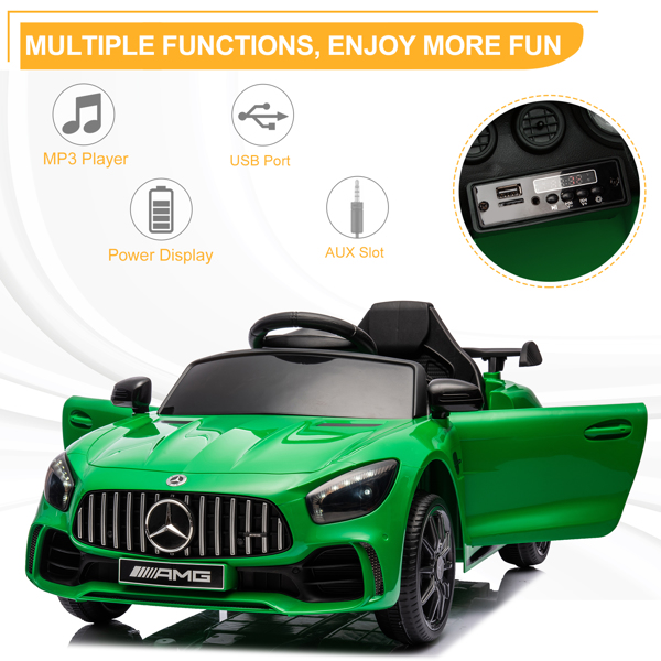 LEADZM Dual Drive 12V 4.5Ah with 2.4G Remote Control Mercedes-Benz Sports Car Green