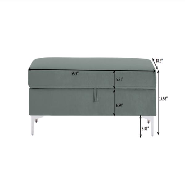 Storage Bench Solid Color 2 Seater Furniture Living Room Sofa Stool