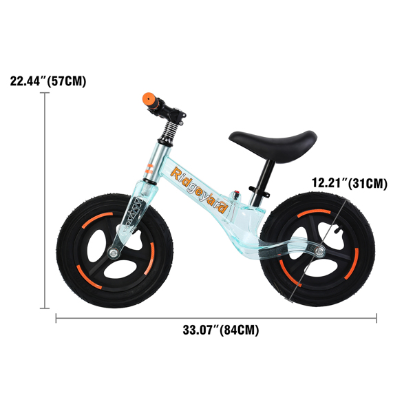 12" Sport Balance Bike for Kids Ages 3-6 Years Toddler Bike No Pedal Bicycle