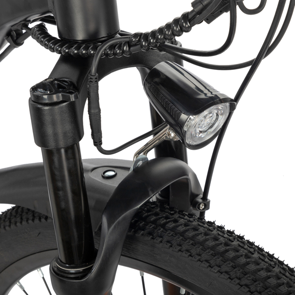 Vélo électrique, VTT électrique, 27.5" Ville E-Bike Adulte, Vélo électrique avec Batterie Amovible 36V 13Ah,7 Vitesses Rouge et Noir