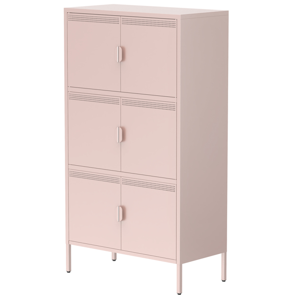 6 Door Metal Accent Storage Cabinet for Home Office,School,Garage