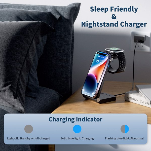 (Amazon prohibits sales)Magnetic Wireless Charger, 3 in 1 Fast Wireless Charging Station for Multiple Devices 