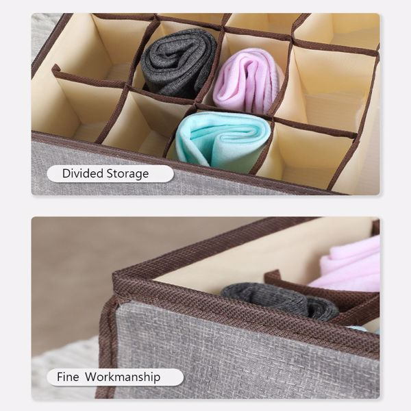  Household Large Capacity Compartment Storage Box With Lid, Three In One Drawer Style Underwear, Underwear, Socks Storage Box, Sorting Box