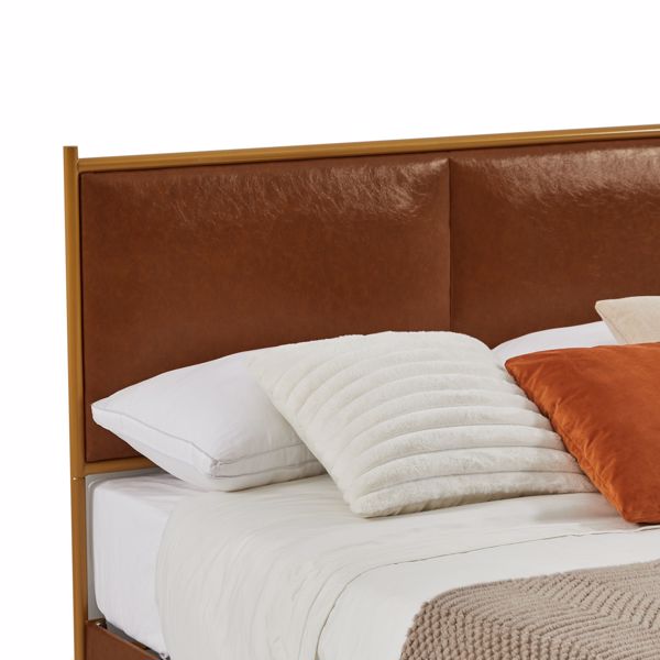 Classic steamed bread shaped backrest, metal frame, solid wood ribs, with four storage drawers, sponge soft bag, comfortable and elegant atmosphere, coffee