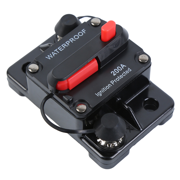 Circuit Breaker 12V-48V DC Waterproof with Manual Reset for Motor Auto Car Marine Boat Bike Stereo Audio (Surface Mount-200Amp) 