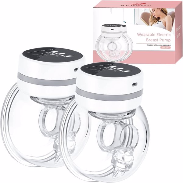 Breast Pump Hands Free, 3 Modes&9 Levels Wearable Pumps for Breastfeeding, Hand Free Breast Pump Portable of Comfortable Suction (2 Pack)