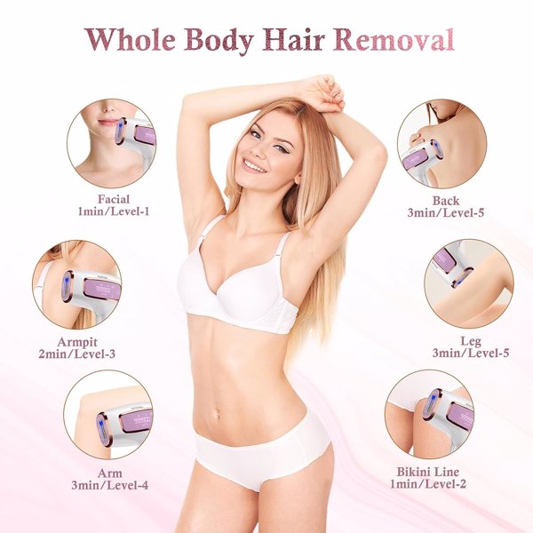 IPL Laser Hair Removal for Women and Men - laser hair removal for women permanent 999,999 Flashes Painless Hair Remover with Ice-Cooling on Armpits Back Legs Arms and Face