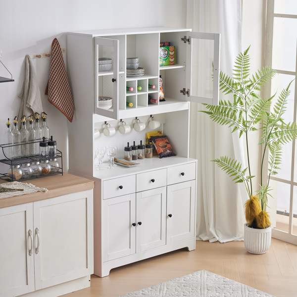 100x40x180cm Simple, With Drawers, With Wine Shelf, Particleboard, Triamine Veneer, Acrylic Door, Sideboard, White
