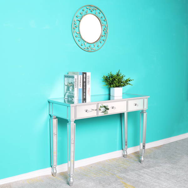 Three Drawers Mirror Table Dressing Table Console Table