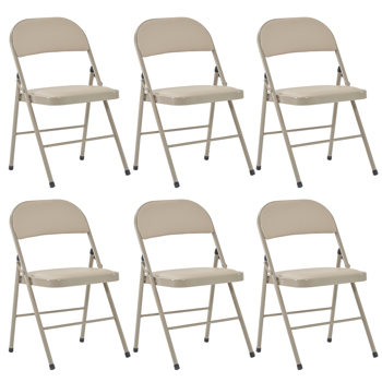 6pcs Elegant Foldable Iron & PVC Chairs for Convention & Exhibition  <b style=\\'color:red\\'>Light</b> Brown