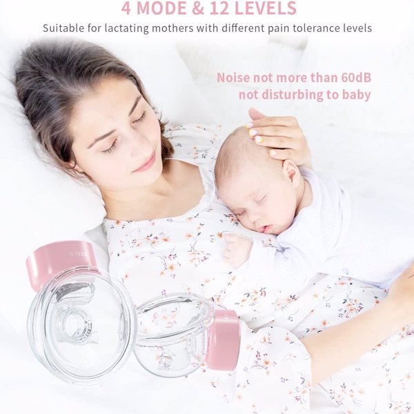 Hands Free Breast Pump, Wearable Breast Pumps With 4 Modes&12 Levels, Smart Display& Memory Function, Rechargable Electric Breast Pumps for Breastfeeding