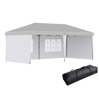 10\\' x 20\\' Pop Up Canopy party Tent with 4 Sidewalls , White-AS (Swiship-Ship)（Prohibited by WalMart）