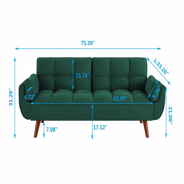 New Design Linen Sofa Furniture Adjustable Backrest Easily Assembled Recliners-GREEN