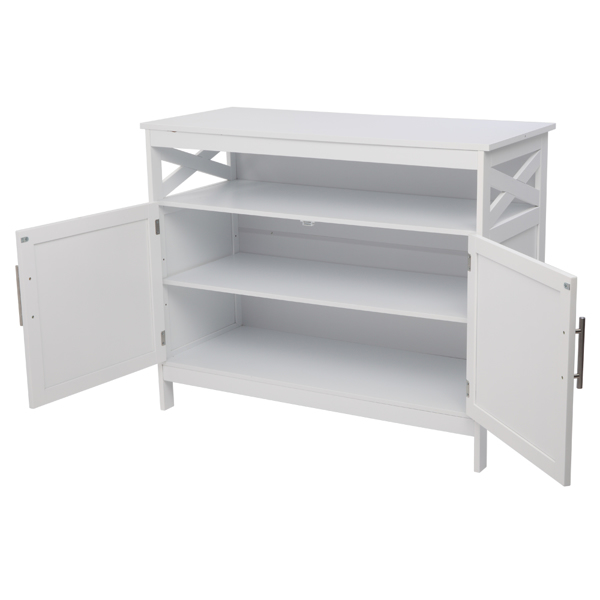 FCH Double Door Side Cabinet With Partition White