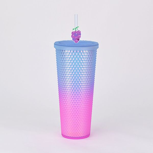 Creative Large Capacity  Portable Durian Cup（ Blue Pink Gradient）