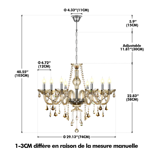 Lights K9 Crystal Chandelier With Chains Elegant Crystal Ceiling Lamp Home Decor
