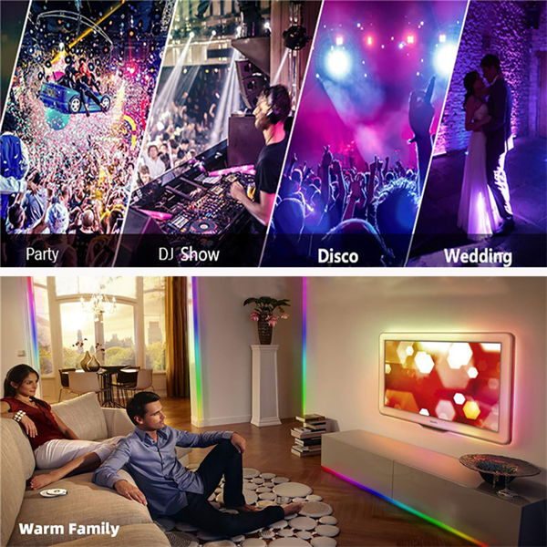 2x LED Stripe Lights RGB 5/10m Backlight 5050 SMD Waterproof Flexible Lights W/ Remote Control For Home Party Living Room Ribbon