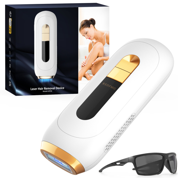 Laser Hair Removal for Women and Men, Painless Gentle Hair Removal, 999,990 Flashes Safe and Long-Lasting for Whole Body Use, Painless Hair Remover for Face, Leg, Armpit and Bikini Line