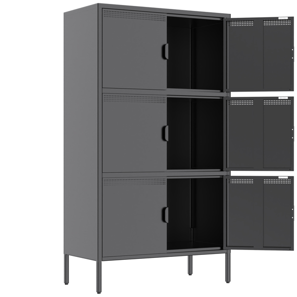 6 Door Metal Accent Storage Cabinet for Home Office,School,Garage