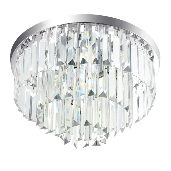 Crystal Chandelier Ceiling Light Fixture 5- Lights Flush Mount Ceiling Light