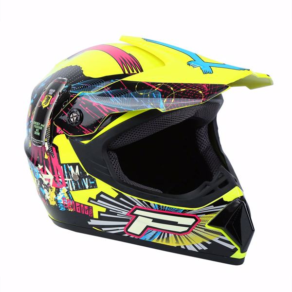 Adult Offroad Helmet Motocross Helmet Dirt Bike ATV Motorcycle Helmet Gloves Goggles Compliant with FMVSS 218 Yellow S