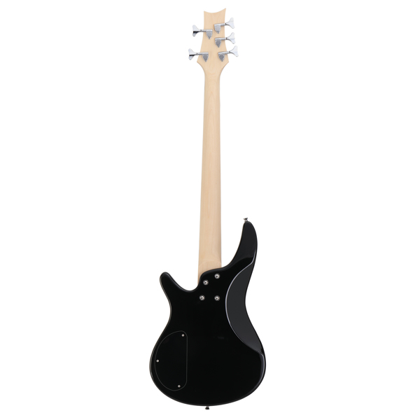 【Do Not Sell on Amazon】Glarry 44 Inch GIB 5 String H-H Pickup Laurel Wood Fingerboard Electric Bass Guitar with Bag and other Accessories Black