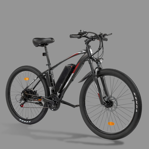 Vélo électrique, VTT électrique, 27.5" Ville E-Bike Adulte, Vélo électrique avec Batterie Amovible 36V 13Ah,7 Vitesses Rouge et Noir