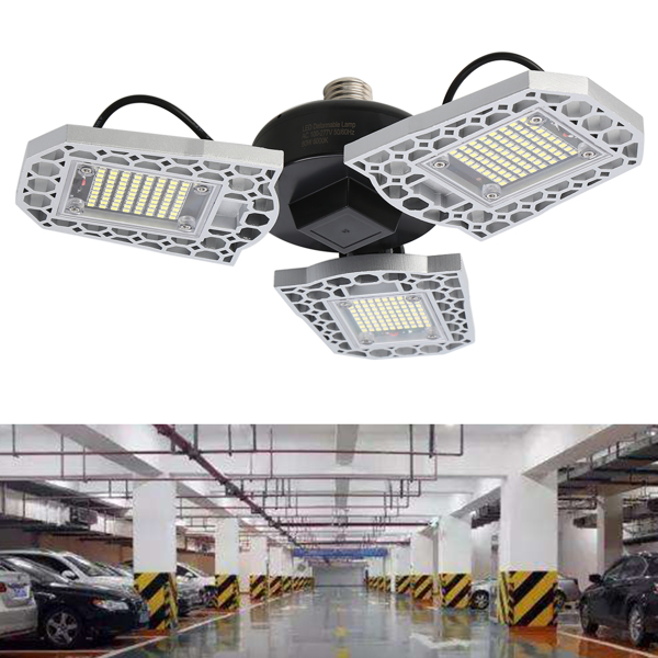 2 Pack 80W 8000LM Deformable LED Garage Light bright Shop Ceiling Lights Bulb