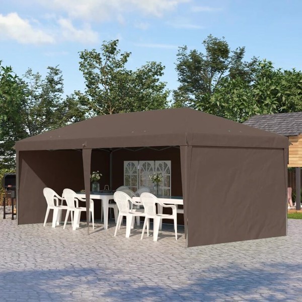 Pop Up Canopy party Tent with 4 Sidewalls 10' x 20' , Coffee-AS (Swiship-Ship)（Prohibited by WalMart）