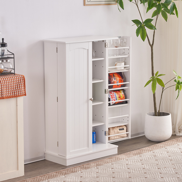 103.5*60*30cm Simple Triamine Adjustable Shelves Sideboard With Door Cabinet White