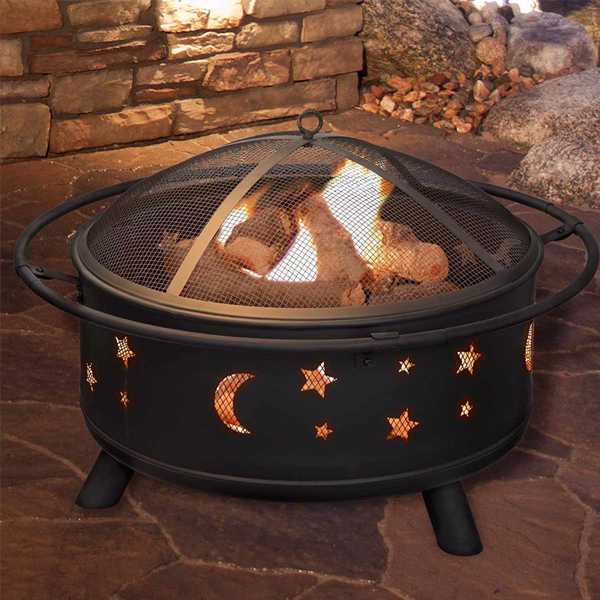 Fireplace with Spark Screen, Poker for Bonfire Patio Backyard Garden Picnic Fire Pit 30in Fire Pits for Outside Wood Burning Outdoor