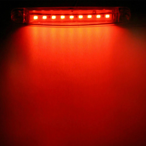 10Pcs 9 LED Red Sealed Side Marker Clearance Light For Truck Trailer Lorry Bus