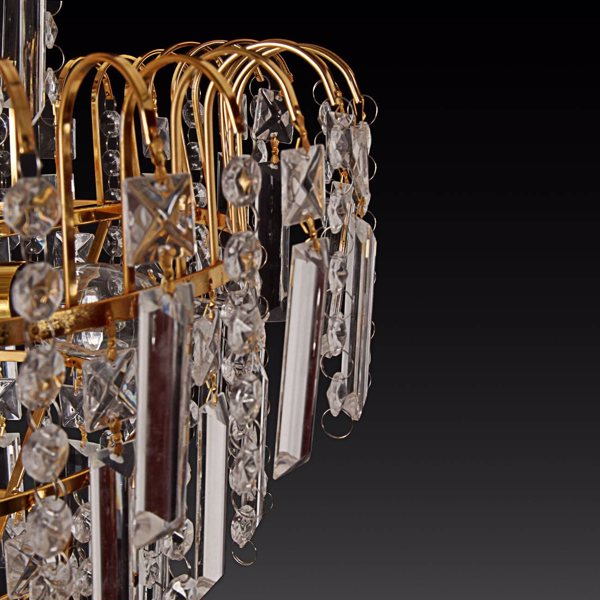 K5 Crystal Ceiling Lamp 4 Lights Gold Crystal Waterfall Pendant Lighting Fixture
