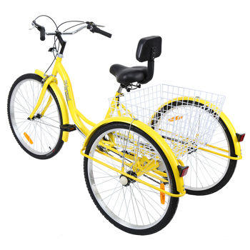 26\\" 7-Speed Adult Tricycle Trike 3-Wheel Bike w/Basket for Shopping