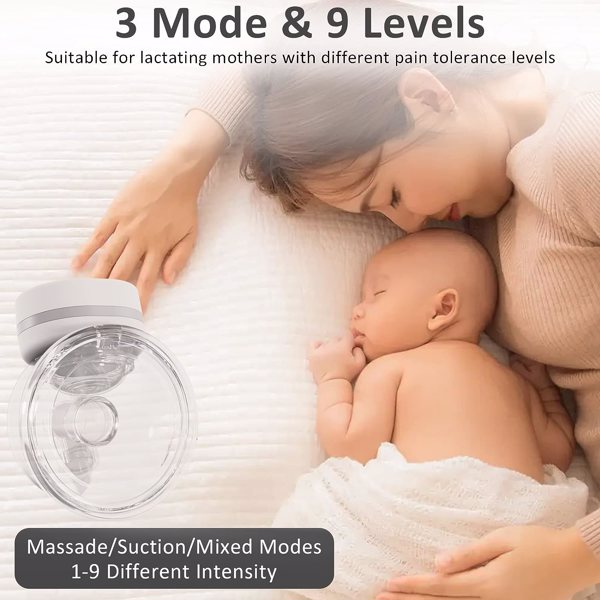 Breast Pump Hands Free, Wearable Breast Pump Portable Hands Free, Wearable Pumps for Breastfeeding,3 Modes 9 Levels of Comfortable Suction,Single