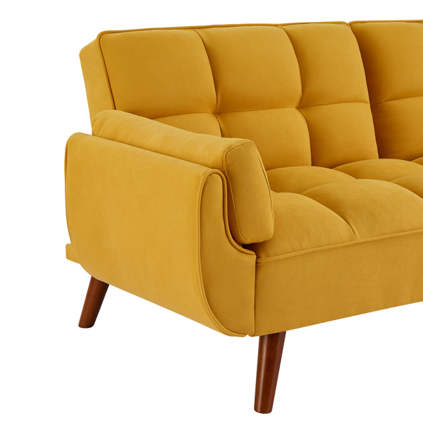 New Design Linen Sofa Furniture Adjustable Backrest Easily Assembled Recliners-yellow 