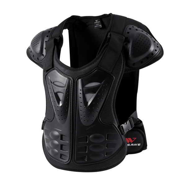 Adult Motorcycle Dirt Bike Body Armor Protective Jacket Chest Back Protection Vest For Motocross Skiing Outdoor Driving Black L Size