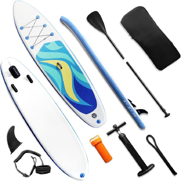 Stand Up Paddle Board 126"×32"×6" Extra Wide Thick Sup Board with Premium Sup Accessories & Backpack, Non-Slip Deck, Leash, Adjustable Paddle, Hand Pump, Bottom Fin